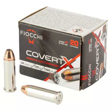 Fiocchi CovertX Handgun Ammunition .38 Spl(+P) 125gr JHP 1100 fps 20/ct