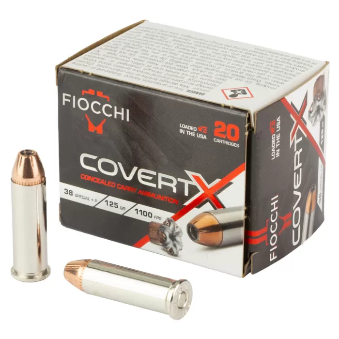 Fiocchi CovertX Handgun Ammunition .38 Spl(+P) 125gr JHP 1100 fps 20/ct