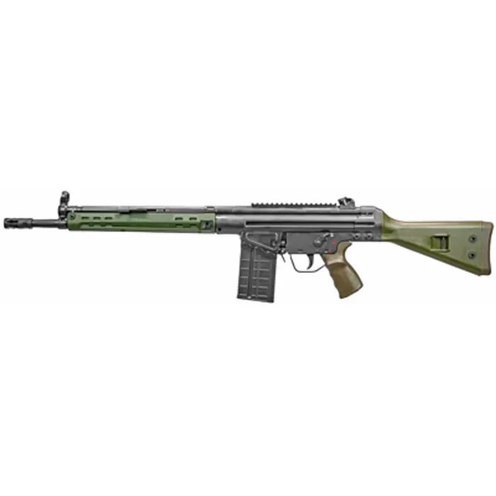 PTR Industries PTR-91 GIRK, 308 Win, 16" Barrel, Black, Green Furniture, 20Rd, Welded Scope Mount, Metal Lower, Removable 5/X24 Flash Hider, 1-20Rd Magazine PTR Industries PTR-91 GIRK, 308 Win, 16" Barrel, Black, Green Furniture, 20Rd, Welded Scope Mount, Metal Lower, Removable 5/X24 Flash Hider, 1-20Rd Magazine