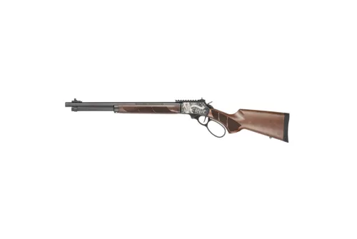 Smith & Wesson 1854 1854 America 250 Limited Edition 44 Rem Mag 9+1 19.25" Black Armornite Threaded Barrel, Engraved Black Armornite Stainless Steel Receiver w/Picatinny Rail, Walnut Forearm & Fixed S