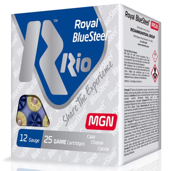 RIO AMMUNITION ROYAL BLUESTEEL MAGNUM 12GA 3-INCH 1-1/4OZ BB SHOT 25 ROUNDS PER BOX