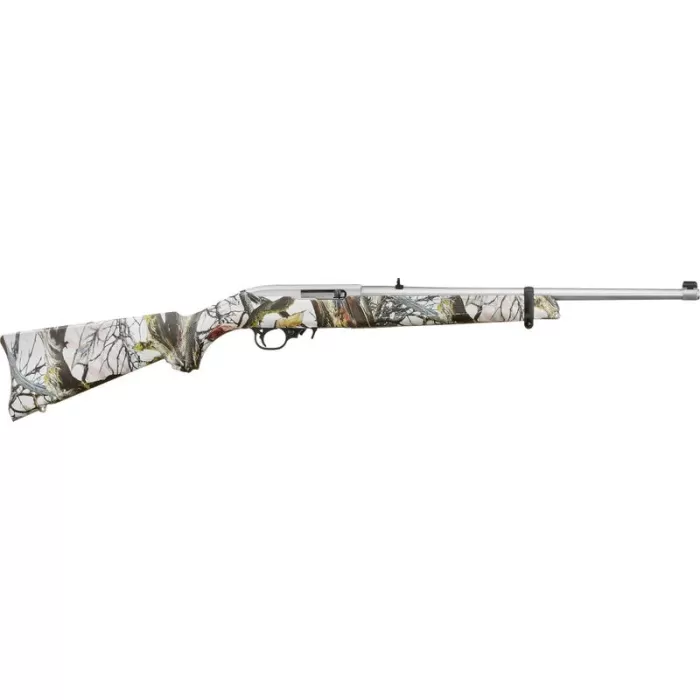 Ruger 10/22 22 LR, 18.5" Barrel, American Camo, Stainless Rec, 10rd