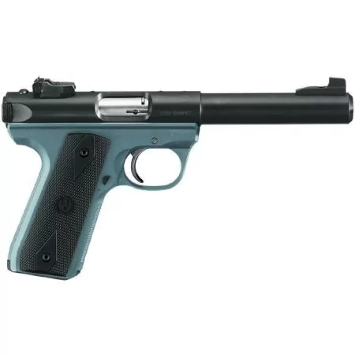 Ruger Mark III 22/45 Target Black / Blue Titanium .22 LR 5.5-inch 10Rd 1911 Style Grips