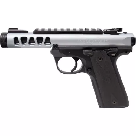 Ruger Mark IV 22/45 Lite 22 LR, 4.4" Threaded Barrel, Gray Slide, Black Frame, 10rd