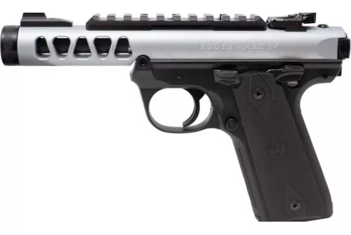 Ruger Mark IV 22/45 Lite 22 LR, 4.4" Threaded Barrel, Gray Slide, Black Frame, 10rd