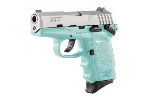 SCCY CPX-1 9mm Stainless / Blue Pistol with Safety - CPX 1TTSB
