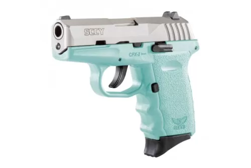 SCCY CPX-2 9mm Stainless / Blue Pistol, No Safety - CPX 2TTSB