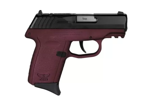 SCCY Industries CPX-2 Gen3 RD 9mm, 3.10" Barrel, Crimson Red Polymer Picatinny Rail Serrated Black Nitride SS Slide, Crimson Red, 10rd