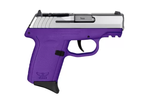 SCCY Industries CPX-2 Gen3 RD 9mm, 3.10" Barrel, Purple Polymer Picatinny Rail Serrated Stainless Steel Slide, Purple, 10rd