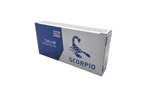STV Technology, Scorpio Ammo, 7.62X39, 124 Grain, Full Metal Jacket, 20 rds [MPN: S762124F]