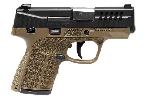 Savage Arms Stance 9mm Luger 3.20" Barrel 7/10 Rounds FDE Frame with MS Black Stainless Steel Ported Slide