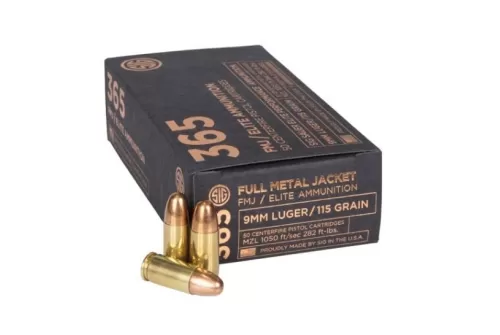 Sig 365 9mm 115gr FMJ Elite Ball Ammunition, 50 Rounds - E9MMB1-365-50