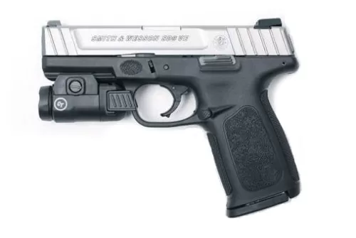 Smith & Wesson SD9 VE Stainless 9mm 4" Barrel 16-Rounds Crimson Trace Rail Master