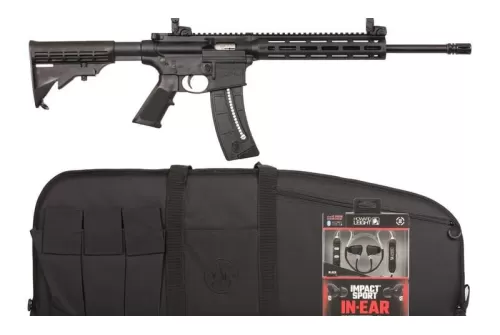 S&w M&p15-22 Sport 22lr 16.5" - 25-sh W/ Ear Buds & Case Blk