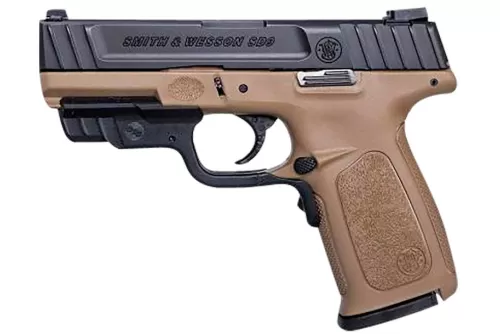 Smith and Wesson SD9 Pistol Flat Dark Earth Frame 9mm 4" Barrel 16-Rounds with CMT Laser