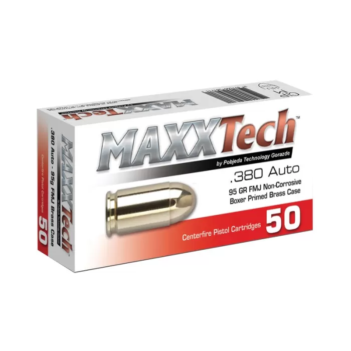 Tulammo Maxxtech, Maxxtech Ptgb380b 380acp 95g Fmj 50/20 Tulammo Maxxtech, Maxxtech Ptgb380b 380acp 95g Fmj 50/20