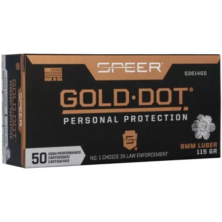 115GR GDHP 50RD 10BX/CSSPEER GOLD DOT 9MM LUGER