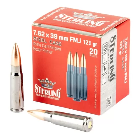 Sterling Steel Case Select Steel 7.62 X 39 123 Grain 20-Rounds FMJ
