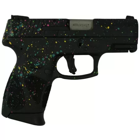 G2C 9mm BK/BK 3.2?? 2x12 Blk Base Frame & Slide Multi-Color Paint Splatter