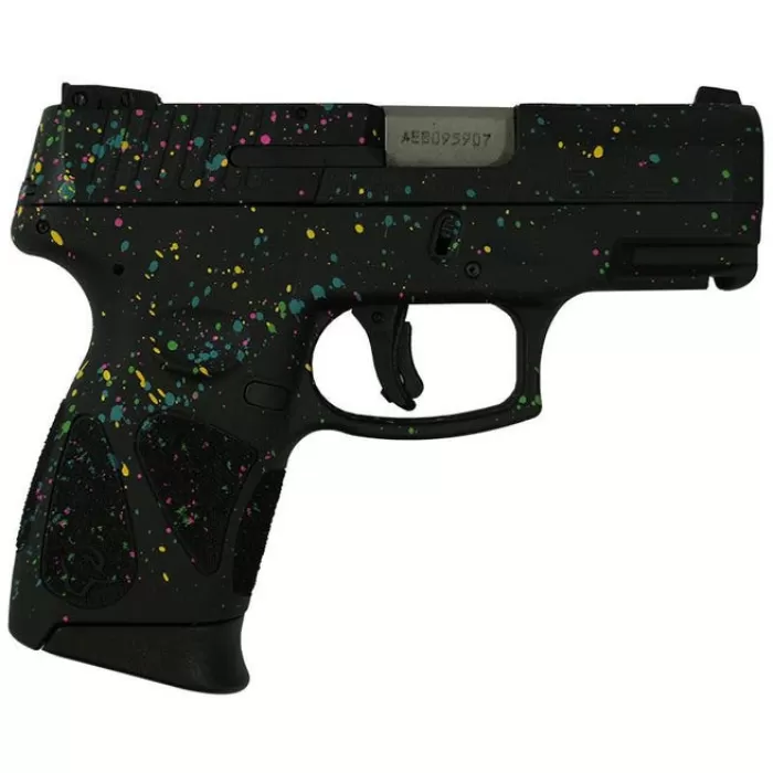 G2C 9mm BK/BK 3.2?? 2x12 Blk Base Frame & Slide Multi-Color Paint Splatter