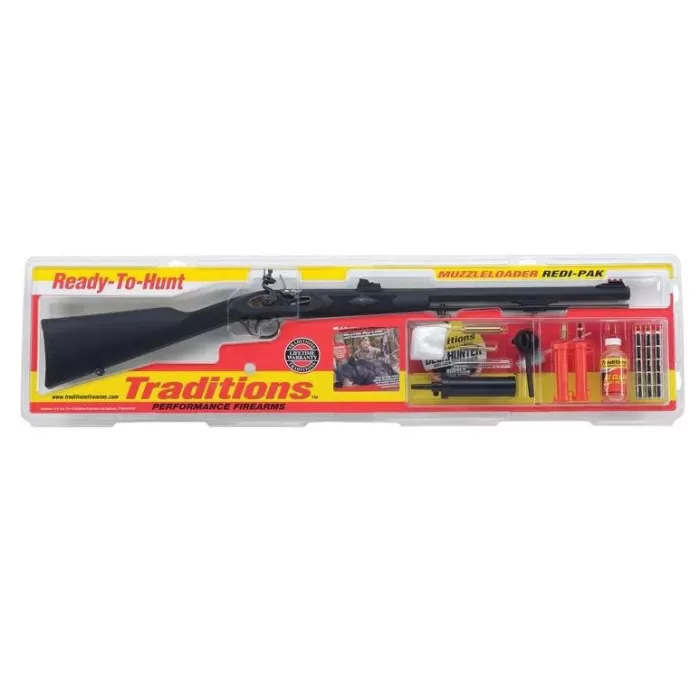 Traditions Deerhunter 50 Caliber Black Blued Flintlock Traditional Muzzleloader - 24in Traditions Deerhunter 50 Caliber Black Blued Flintlock Traditional Muzzleloader - 24in