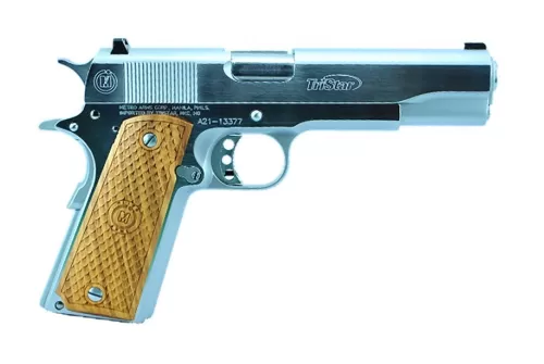 TriStar American Classic Government 1911 45 ACP 5" Barrel 8 Rounds Chrome Steel Frame/Slide