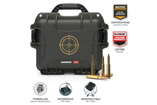 Nanuk 908 .223 Remington NK-7 Resin Waterproof Ammo Case, Black - 908AMMO1