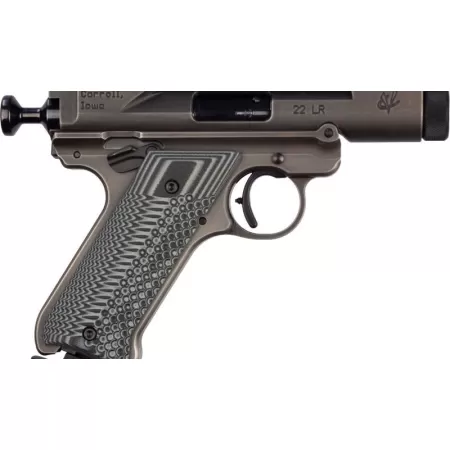 Volquartsen Mini Mamba 22 LR, 3" Threaded Barrel, Battleworn Frame, Gray/Black G10 Grip, 10rd