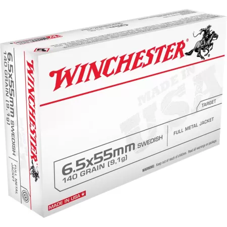 WINCHESTER USA 6.5X55 SWEDE 140 GRAIN FMJ 20/box