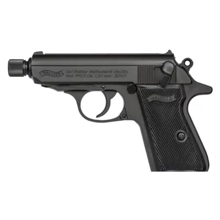 Walther PPK/S 32 ACP, 3.3" Threaded Barrel, Black, Fixed Sights, 8rd