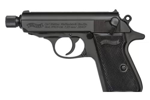 Walther PPK/S 32 ACP, 3.3" Threaded Barrel, Black, Fixed Sights, 8rd