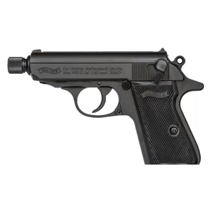 Walther PPK/S 32 ACP, 3.3" Threaded Barrel, Black, Fixed Sights, 8rd