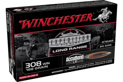 EXPEDITION BIG GAME LONG RANGE 308 WINCHESTER AMMO - 105-004-429WB 308 WINCHESTER 168GR ACCUBOND LR 20/BOX