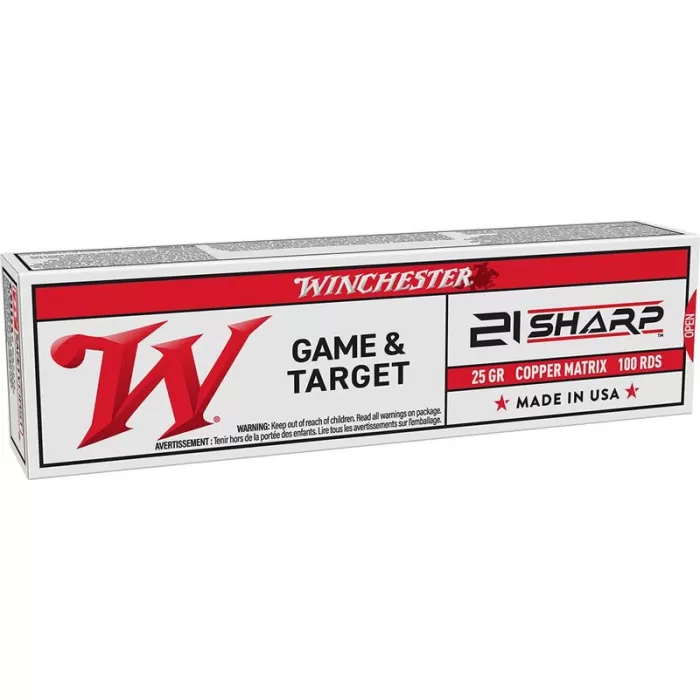 Winchester USA 21 Sharp, 25gr, Copper Matrix - 100 Rounds [MPN: S21SLF]