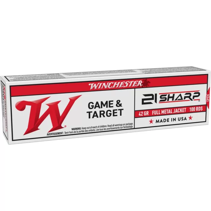 Winchester Game & Target Brass .21 Sharp 42 Grain 100-Rounds FMJ