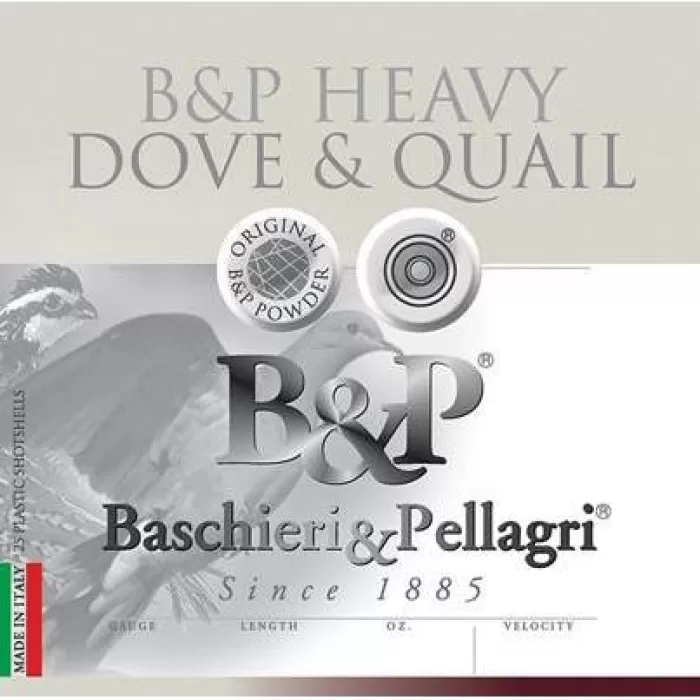 Baschieri & Pellagri Dove & Quail Steel Shotshells- 12 ga 2-3/4 In 1 oz Size 7 1375 fps 25/ct, 12B1DS7 Baschieri & Pellagri Dove & Quail Steel Shotshells- 12 ga 2-3/4 In 1 oz Size 7 1375 fps 25/ct, 12B1DS7