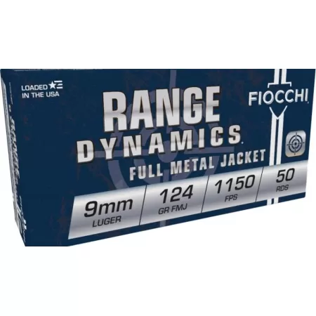 Fiocchi Pistol Shooting Dynamics Handgun Ammunition 9Mm Luger 124 GR Fmj 1150 Fps 1000/Case (20-50/Ct Boxes) 9APBCASE