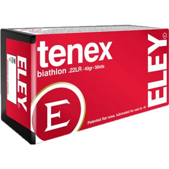 22 LR - 40 Grain LFN - Eley Tenex Biathlon - 50 Rounds 22 LR - 40 Grain LFN - Eley Tenex Biathlon - 50 Rounds