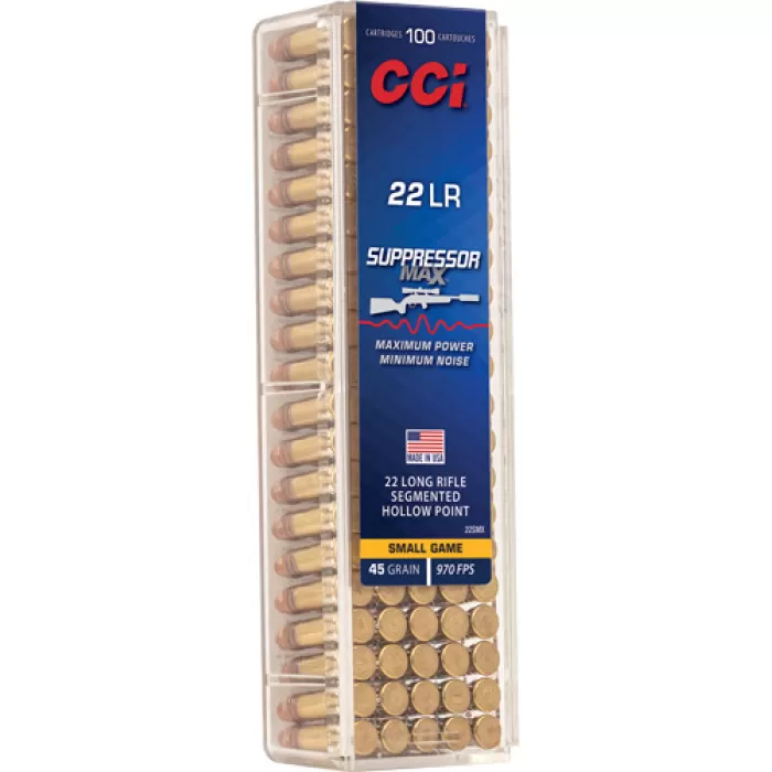 CCI Suppressor Max Rimfire .22 LR 45gr HP 970 fps 100/ct