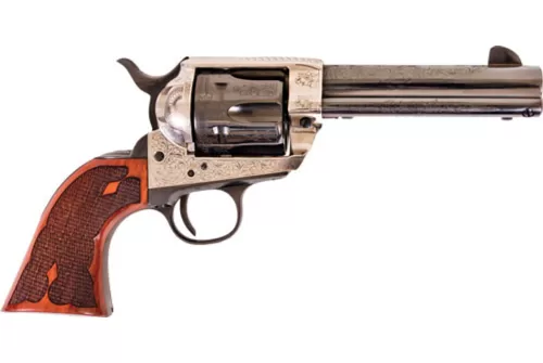 Cimarron Frontier .357 Pw Fs - 4.75" Engraved Silver/bl Wal