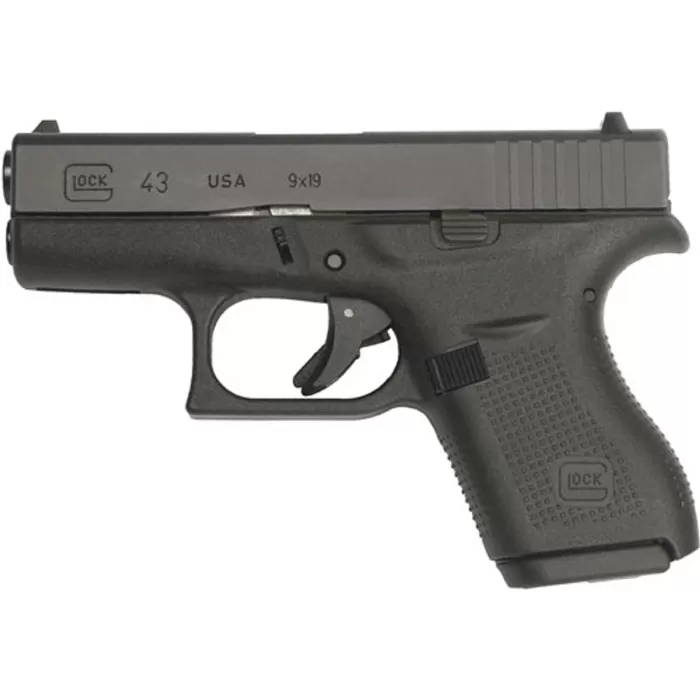 Glock 43 USA Factory Rebuilt 9mm, 3.39" Barrel, Fixed Sights, Black, 6rd Glock 43 USA Factory Rebuilt 9mm, 3.39" Barrel, Fixed Sights, Black, 6rd