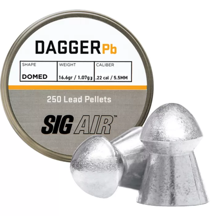 Sig Sauer Dagger 22 Pellet, 16.6gr, Domed Lead, 250rd Pack