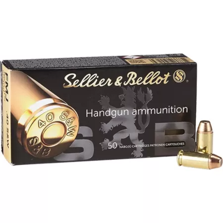 Sellier & Bellot Pistol & Revolver Ammo .40 S&W 180 GR Fmj 965 Fps 1000/Ct Case SB40BC
