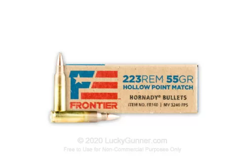 Hornady: Frontier  .223 Remington, 55gr HP Match , 500/Case