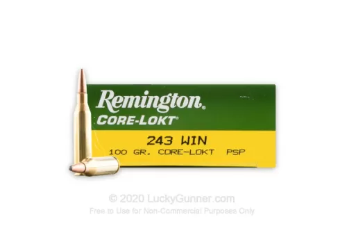 243 - 100 Grain PSP - Remington Coke-Lokt - 200 Rounds