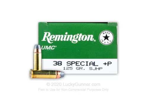 Remington UMC 38 Special +P Ammo 125 Grain Jacketed Hollow Point Case of 500 (10 Boxes of 50)