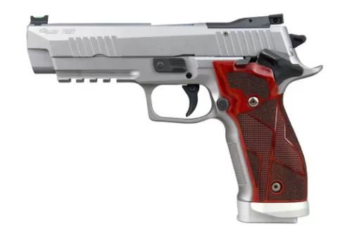 Sig Sauer 226X59XTMSAO10 P226 XFive Classic Full Size 9mm Luger 20+1 5" Bull Barrel, Stainless Steel Optic Ready/Serrated Slide & Frame w/Beavertail & Picatinny Rail, Hogue Cocobolo Grip, SIG-LOC Foot