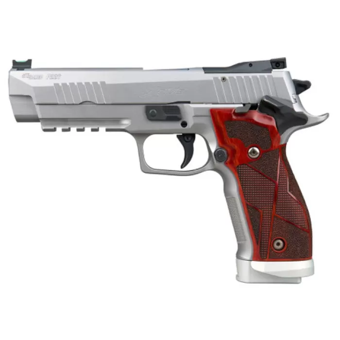 Sig Sauer 226X59XTMSAO10 P226 XFive Classic Full Size 9mm Luger 20+1 5" Bull Barrel, Stainless Steel Optic Ready/Serrated Slide & Frame w/Beavertail & Picatinny Rail, Hogue Cocobolo Grip, SIG-LOC Foot