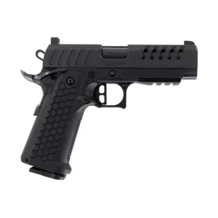 MAC 12500033 Cerberus  9mm Luger 17+1 4.40" Bull w/Target Crown Barrel, QPQ Tenifer Cerakote Optic Cut/Ported/Serrated Slide, Aluminum Grip, RMR Footprint