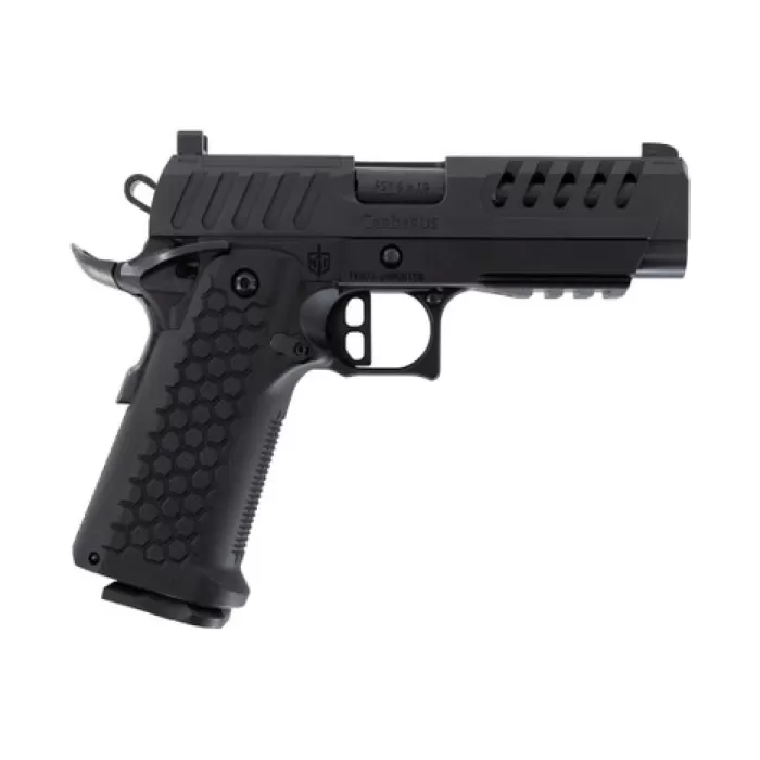 MAC 12500033 Cerberus 9mm Luger 17+1 4.40" Bull w/Target Crown Barrel, QPQ Tenifer Cerakote Optic Cut/Ported/Serrated Slide, Aluminum Grip, RMR Footprint MAC 12500033 Cerberus 9mm Luger 17+1 4.40" Bull w/Target Crown Barrel, QPQ Tenifer Cerakote Optic Cut/Ported/Serrated Slide, Aluminum Grip, RMR Footprint